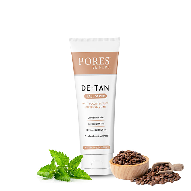 PORES BE PURE DE-TAN Face scrub with zero parabens & sulphate