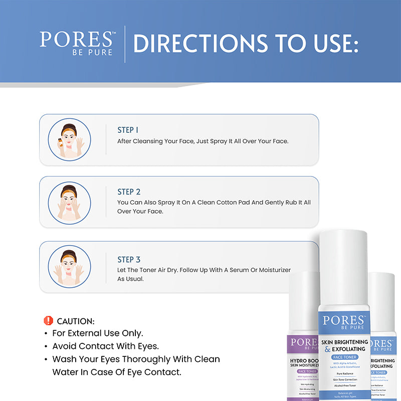 Skin Brightening And Exfoliating Face Toner directions to use