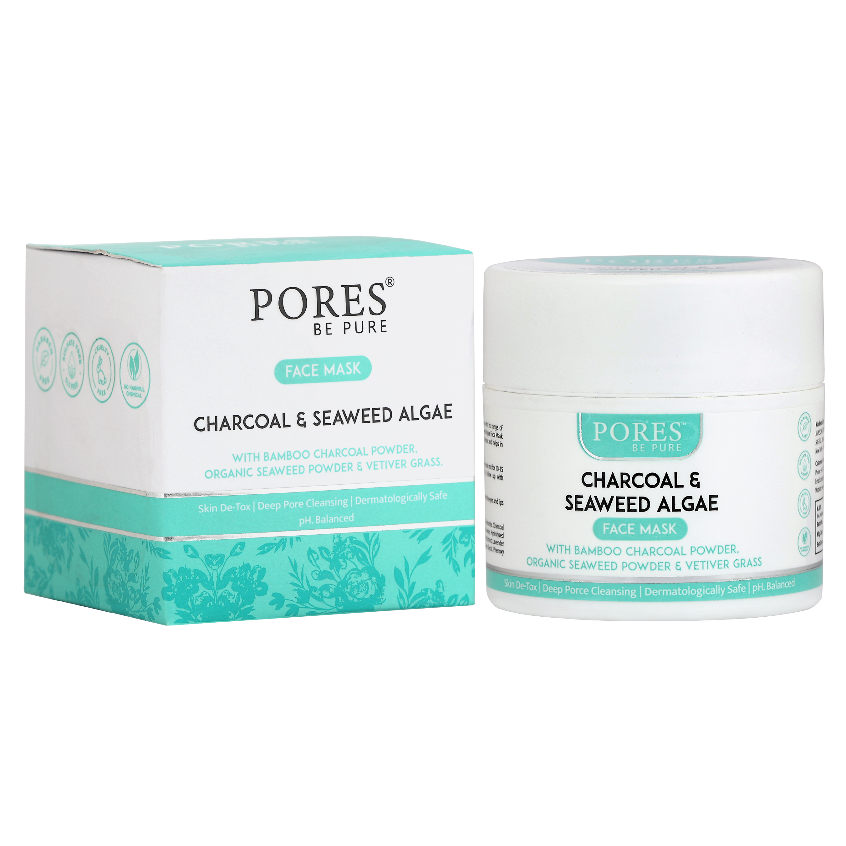 Charcoal & Seaweed Algae Face Mask - With Bamboo Charcoal, Seaweed- 100 G