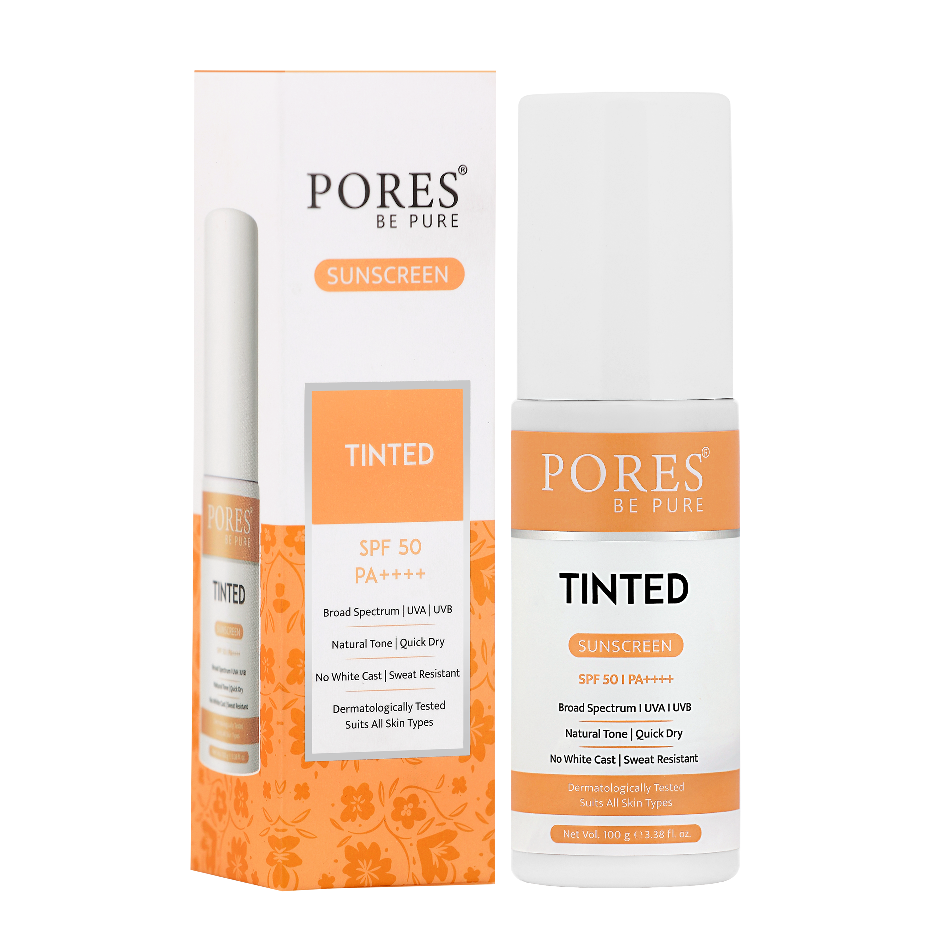 Tinted Sunscreen With SPF 50 PA++++ | Natural Tone Tinted, No White Cast, UVA/B Protection  (100 g)