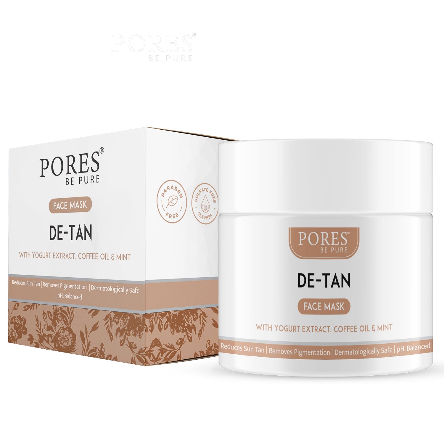DE-TAN Face Mask by PORES BE PURE with packet