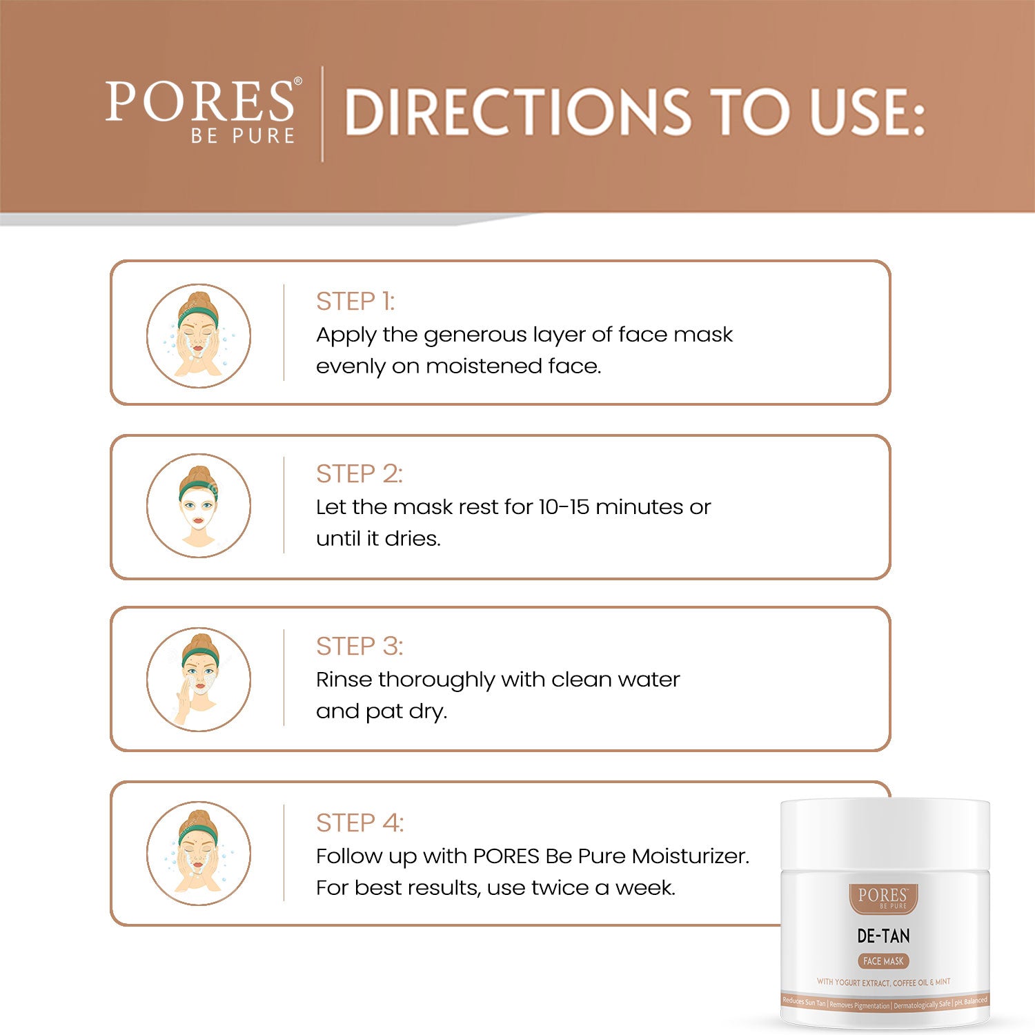 Directions to use Face mask by PORES BE PURE