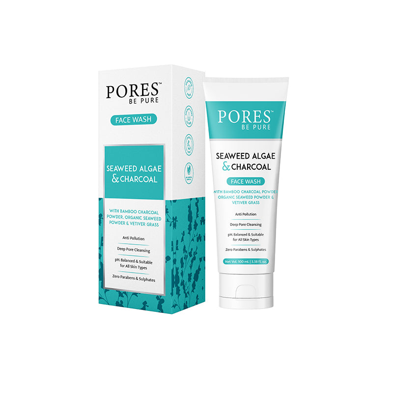 Seaweed algae and Charcoal face wash with packet
