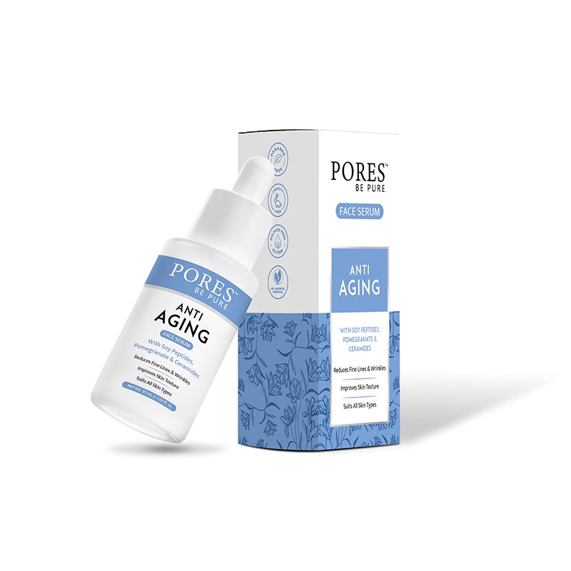 Anti Aging Face Serum by PORES BE PURE with packet