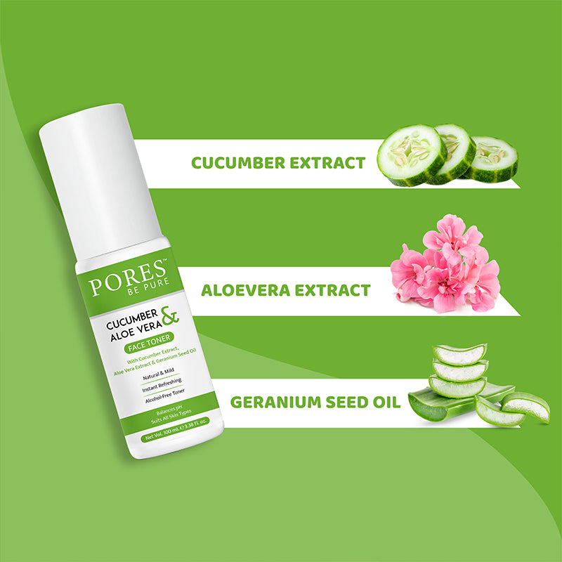 Face Toner containing cucumber and aloe vera extract with geranium seed oil