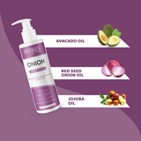 Onion Conditioner by PORES BE PURE containing Avocado oil, Red seed oil & Jojoba oil