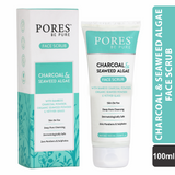 Charcoal & Seaweed Gel Face Scrub - With Bamboo Charcoal, Seaweed - 100mL