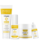 Vitamin C face Wash + Face Toner + Face Mask + Face Serum by PORES BE PURE