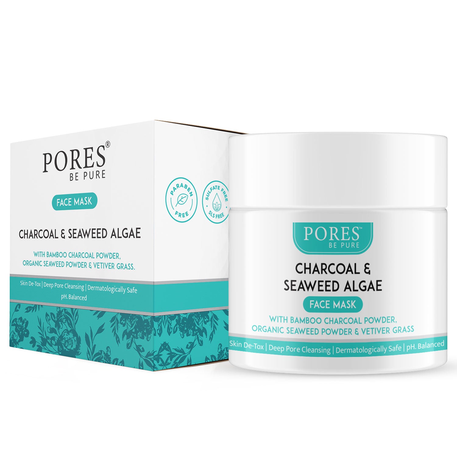 PORES BE PURE Charcoal and Seaweed Algae Face Mask with Packet