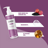 Onion Shampoo containing red seed onion oil, redensyl & almond oil