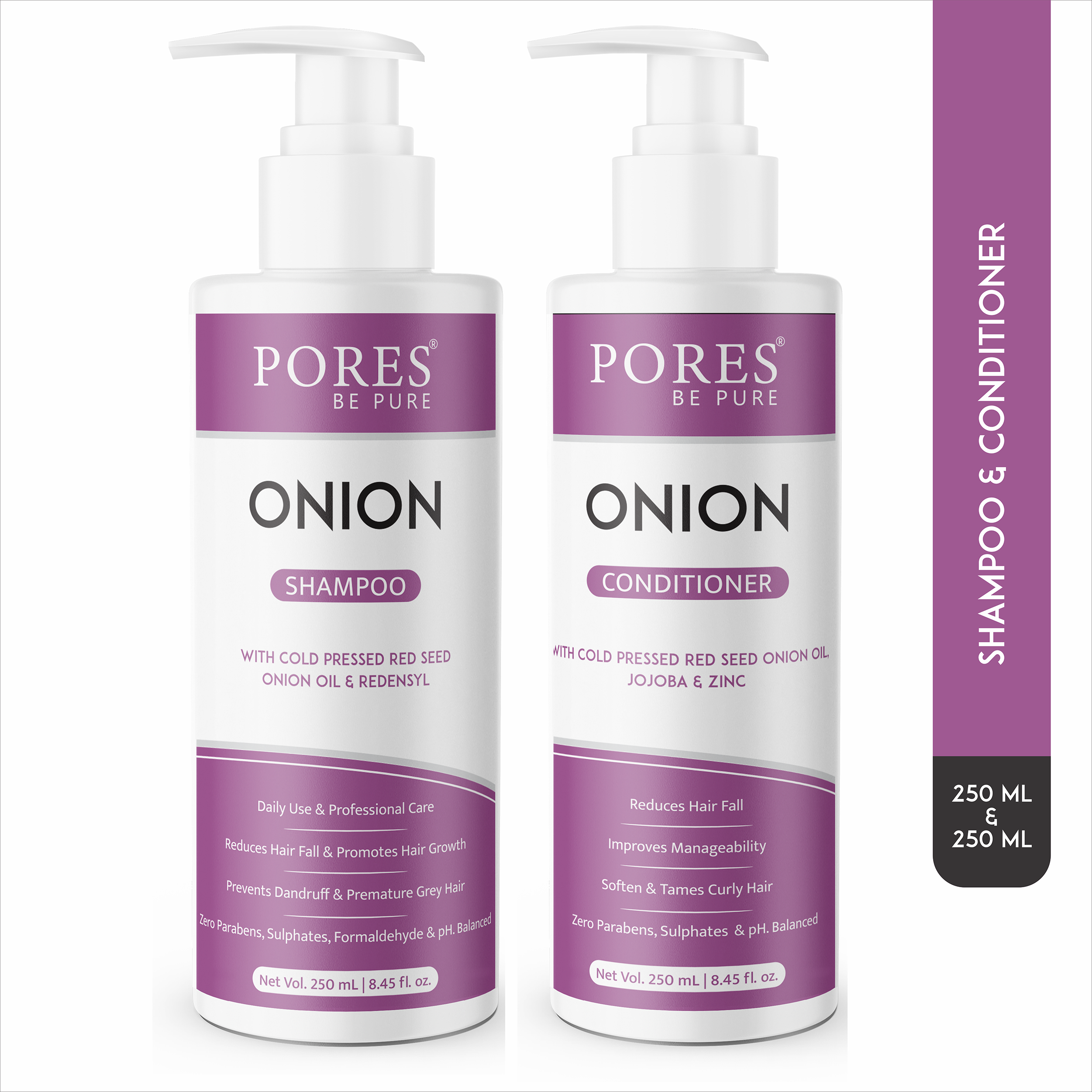 Onion Shampoo For Hair Growth & Hair Fall Control + Onion Conditioner For Dandruff, (250 Ml+250 Ml)